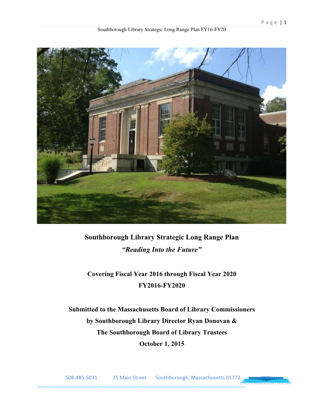Southborough Library Strategic Long Range Plan