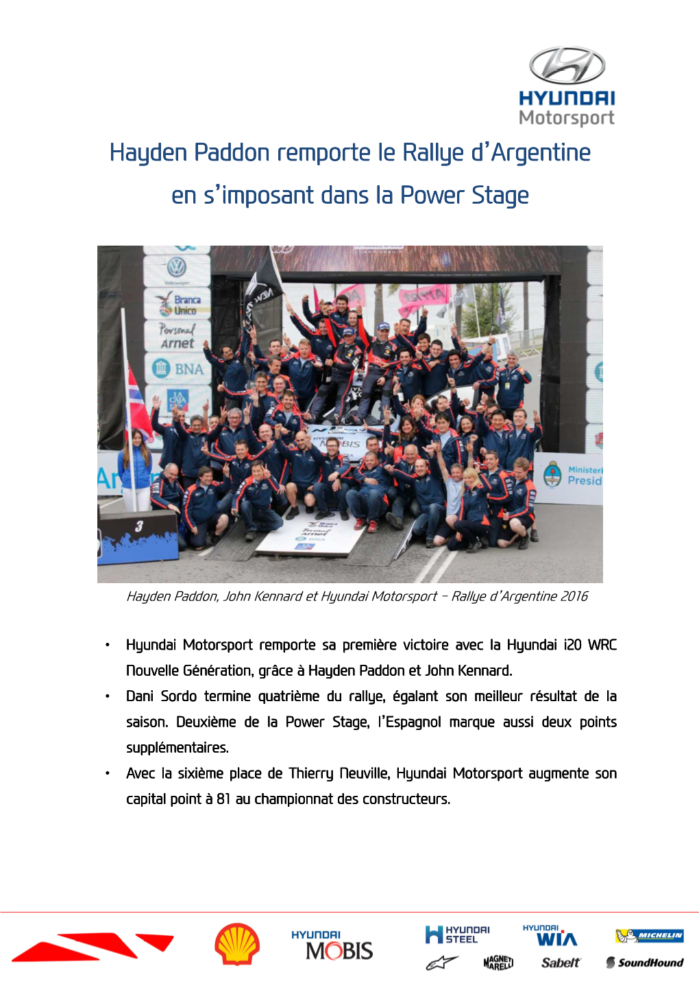 Hyundai Motorsport Argentine Résultats