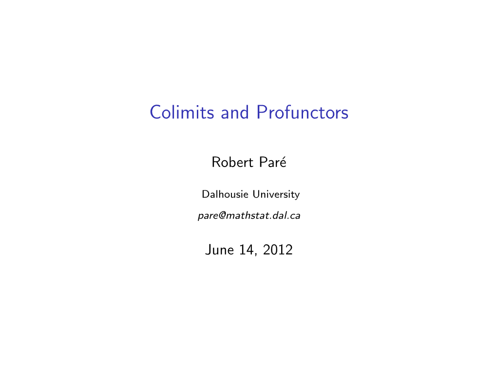 Colimits and Profunctors