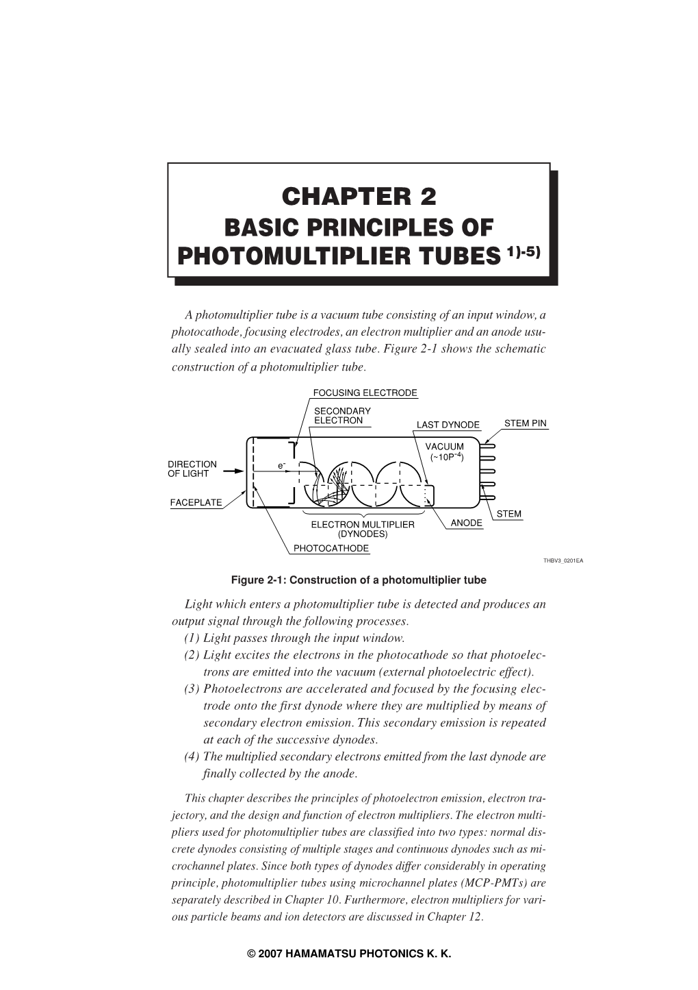 Photomultiplier Tubes 1)-5)