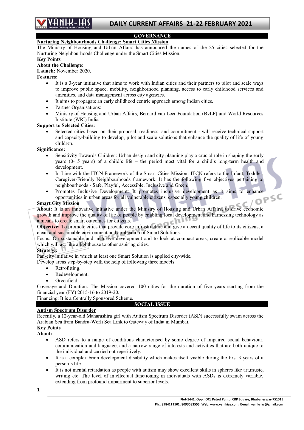 Daily Current Affairs 21-22 February 2021