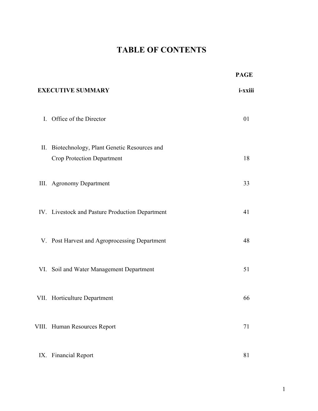 Table of Contents