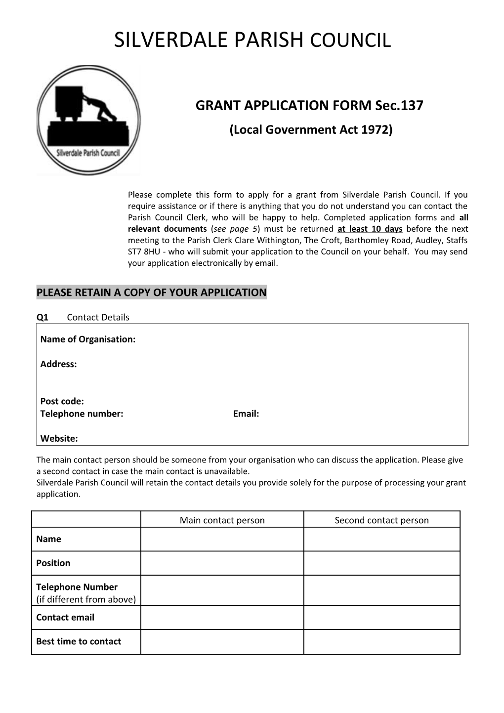 Amendments to Application Form