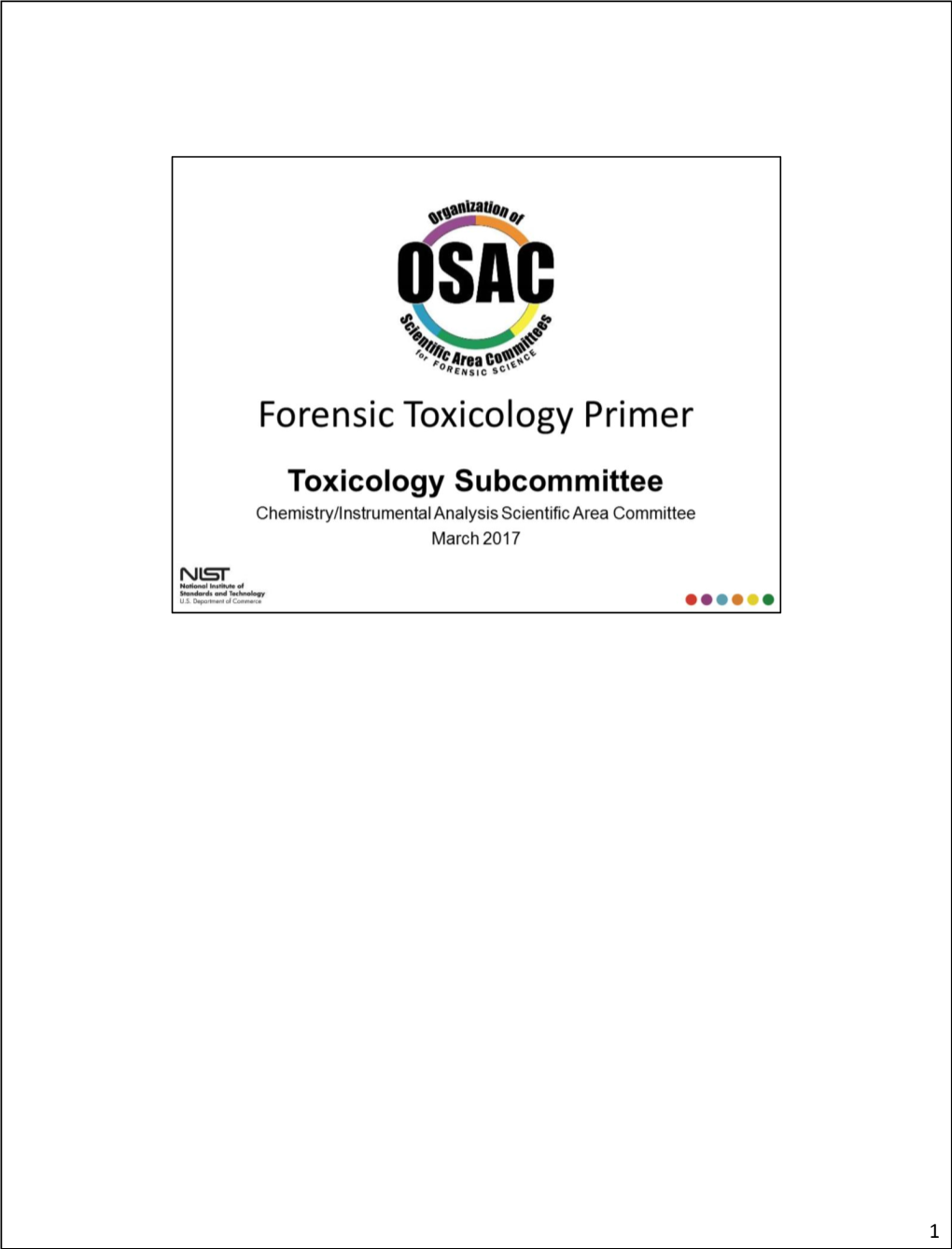 Primer on Forensic Toxicology