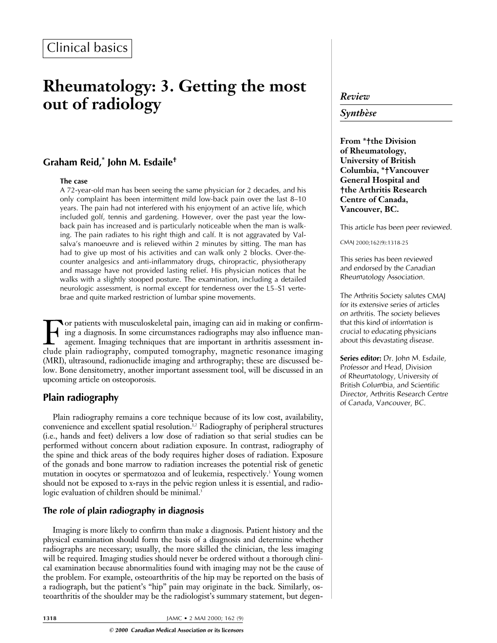 Rheumatology: 3. Getting the Most out of Radiology Review Synthèse