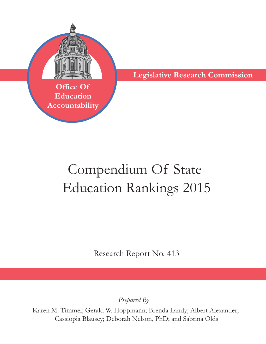 Compendium of State Education Rankings 2015