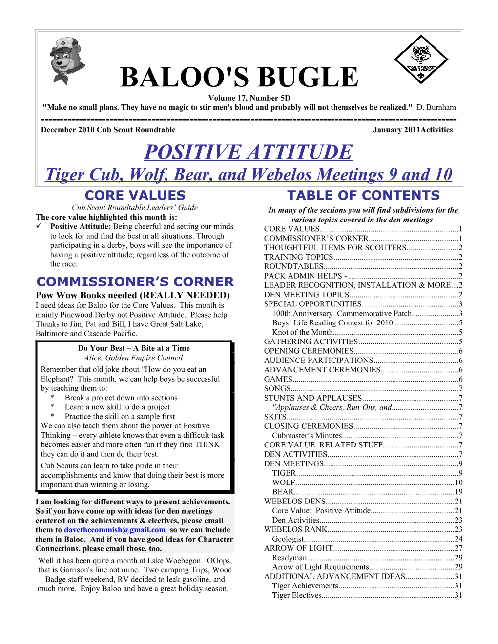 BALOO's BUGLE - DEN EDITION Page 34