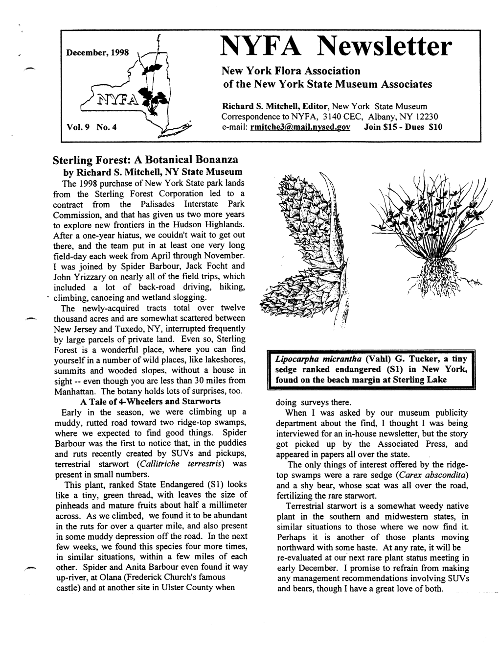 NYF a Newsletter New York Flora Association of the New York State Museum Associates