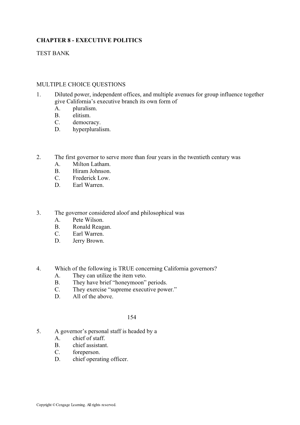 Chapter 8 - Executive Politics