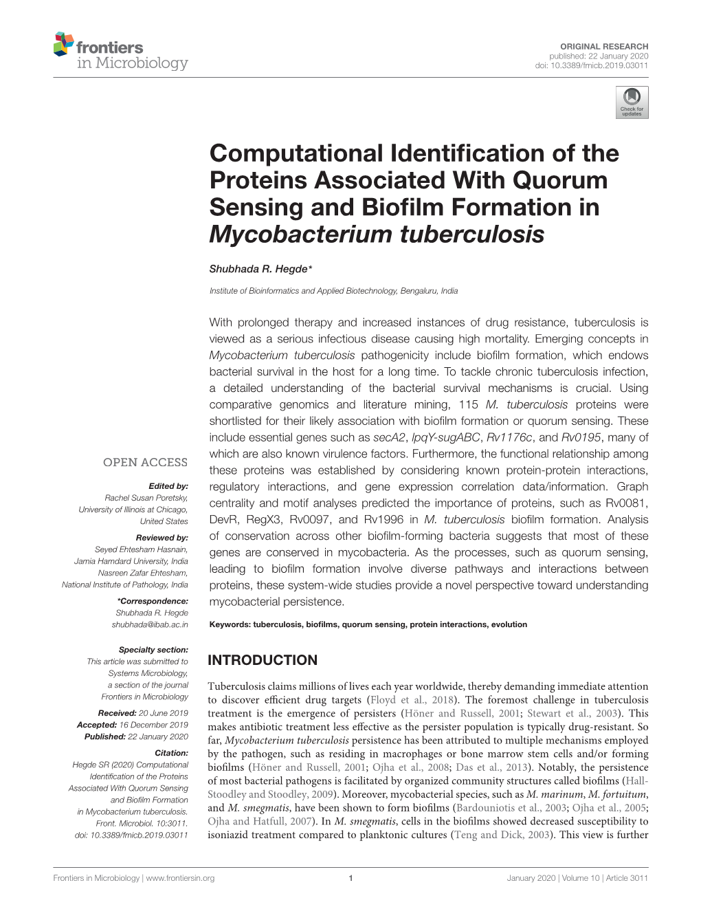Computational Identification of the Proteins Associated with Quorum