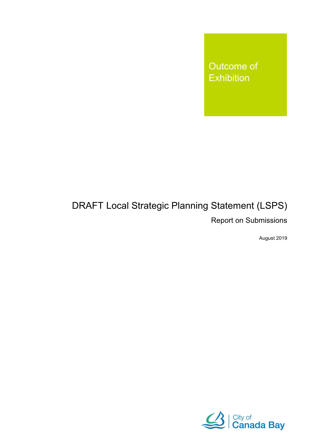 DRAFT Local Strategic Planning Statement (LSPS) Report on Submissions
