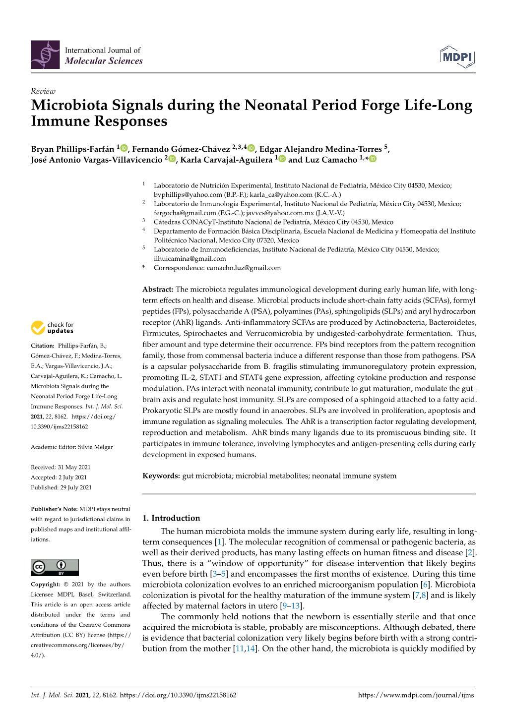 Microbiota Signals During the Neonatal Period Forge Life-Long Immune Responses