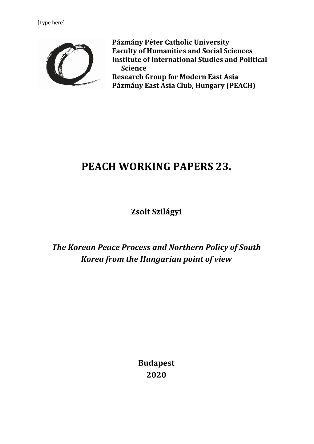 Peach Working Papers 23
