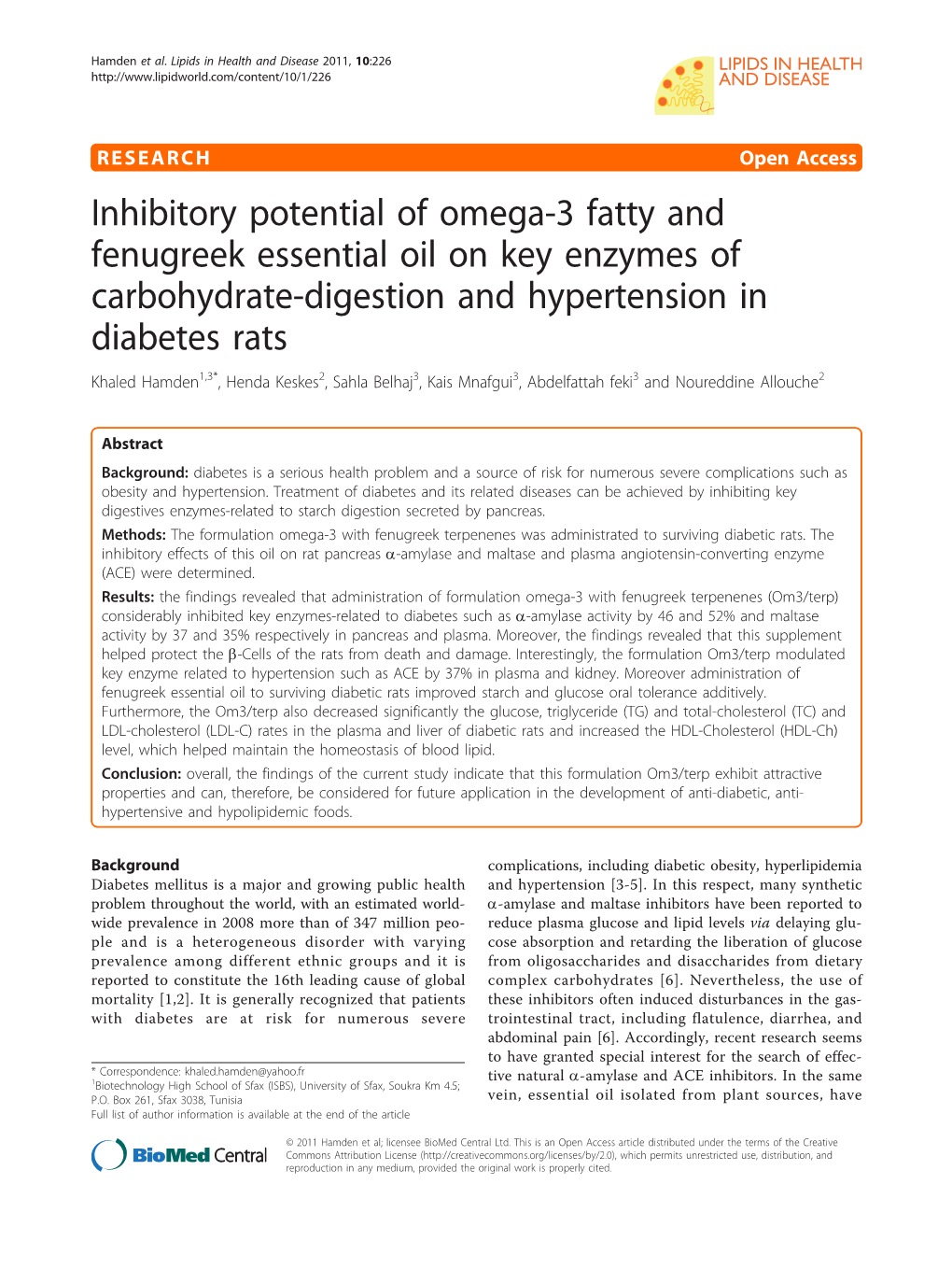 Inhibitory Potential of Omega-3 Fatty and Fenugreek Essential Oil on Key