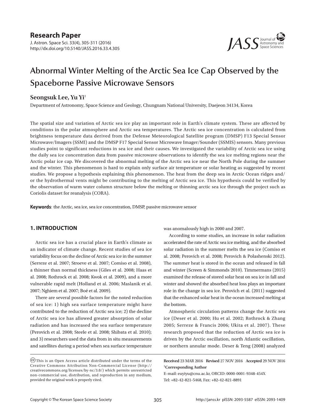 Abnormal Winter Melting of the Arctic Sea Ice Cap Observed by the Spaceborne Passive Microwave Sensors