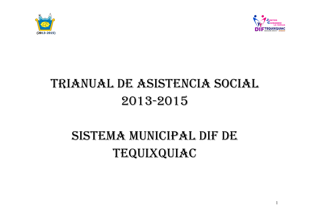 Trianual De Asistencia Social 2013-2015 Sistema Municipal