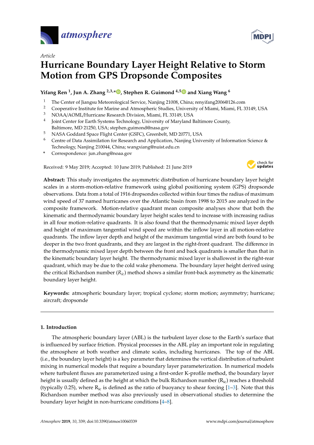 Hurricane Boundary Layer Height Relative to Storm Motion from GPS Dropsonde Composites