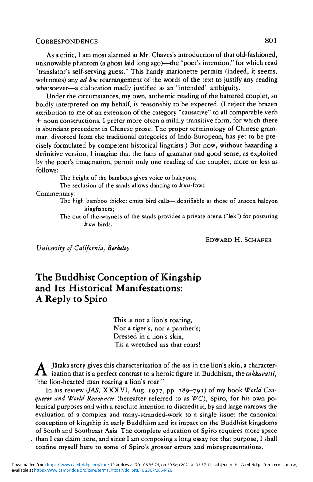 The Buddhist Conception of Kingship and Its Historical Manifestations: a Reply to Spiro