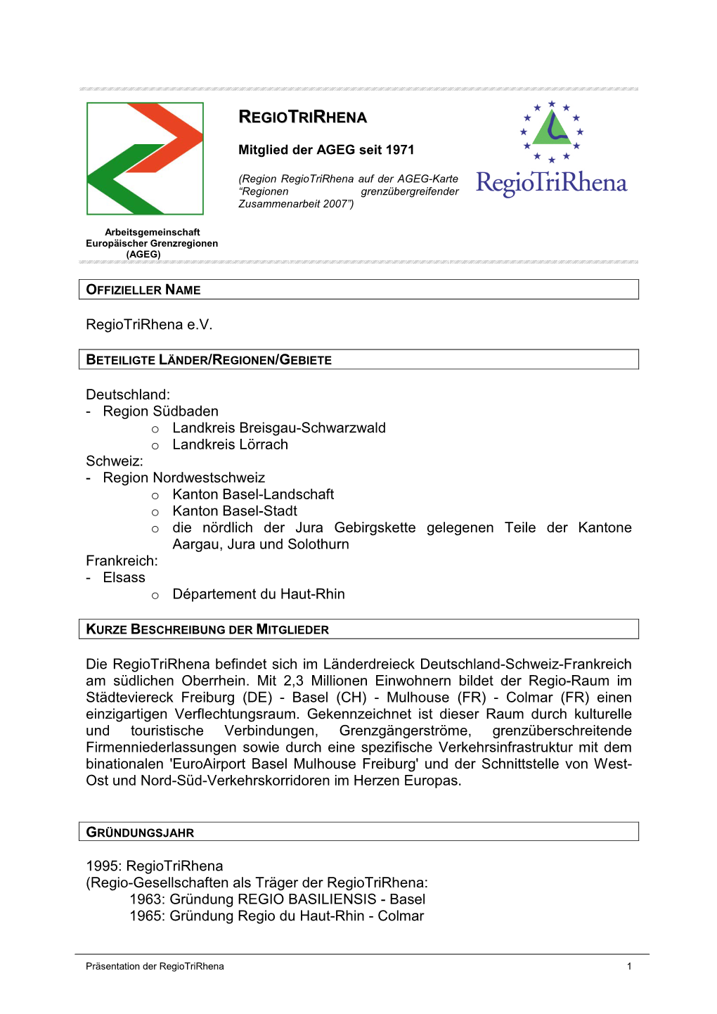 REGIO TRIRHENA Regiotrirhena Ev Deutschland