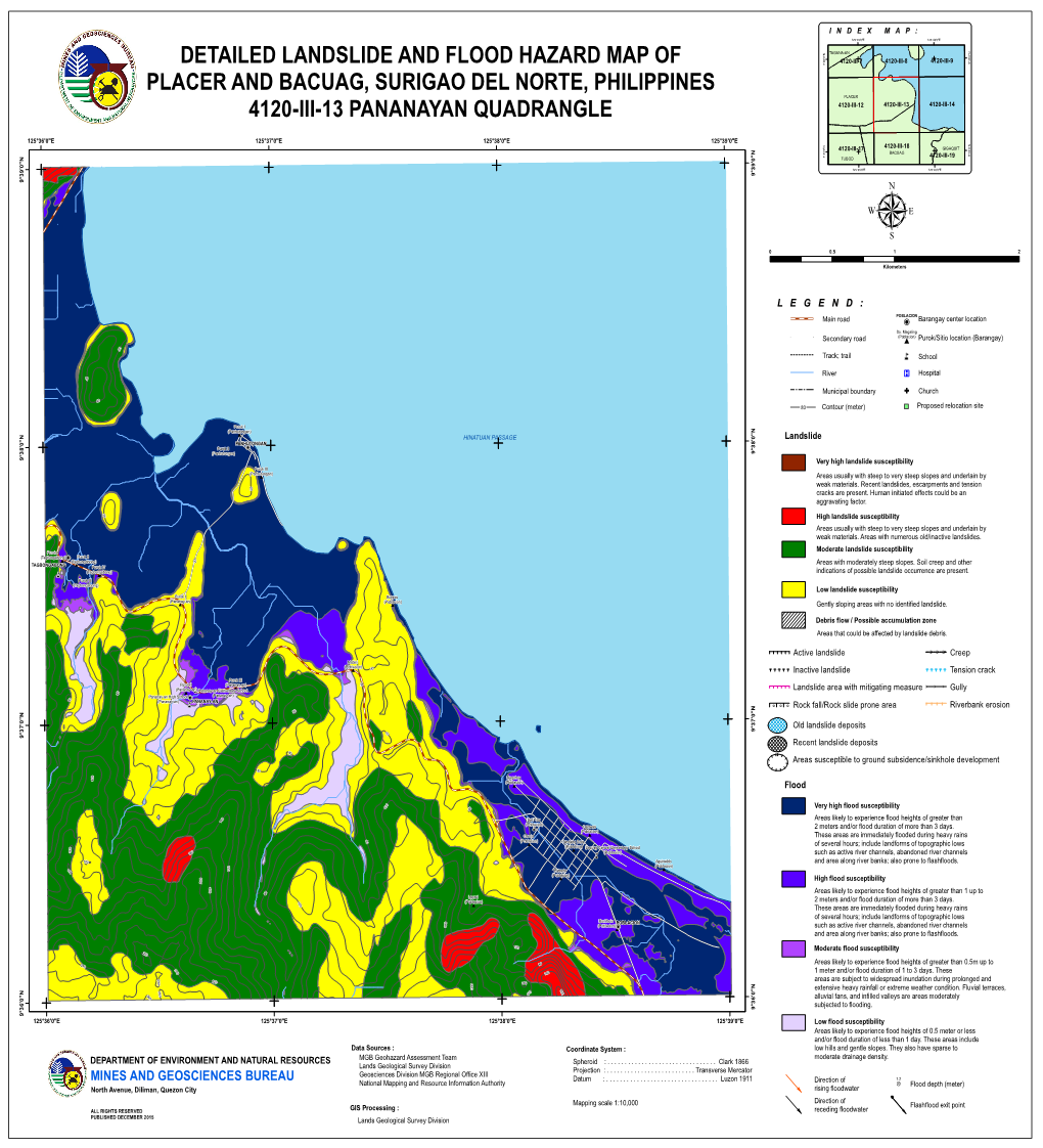 Detailed Landslide and Flood Hazard Map of Placer And