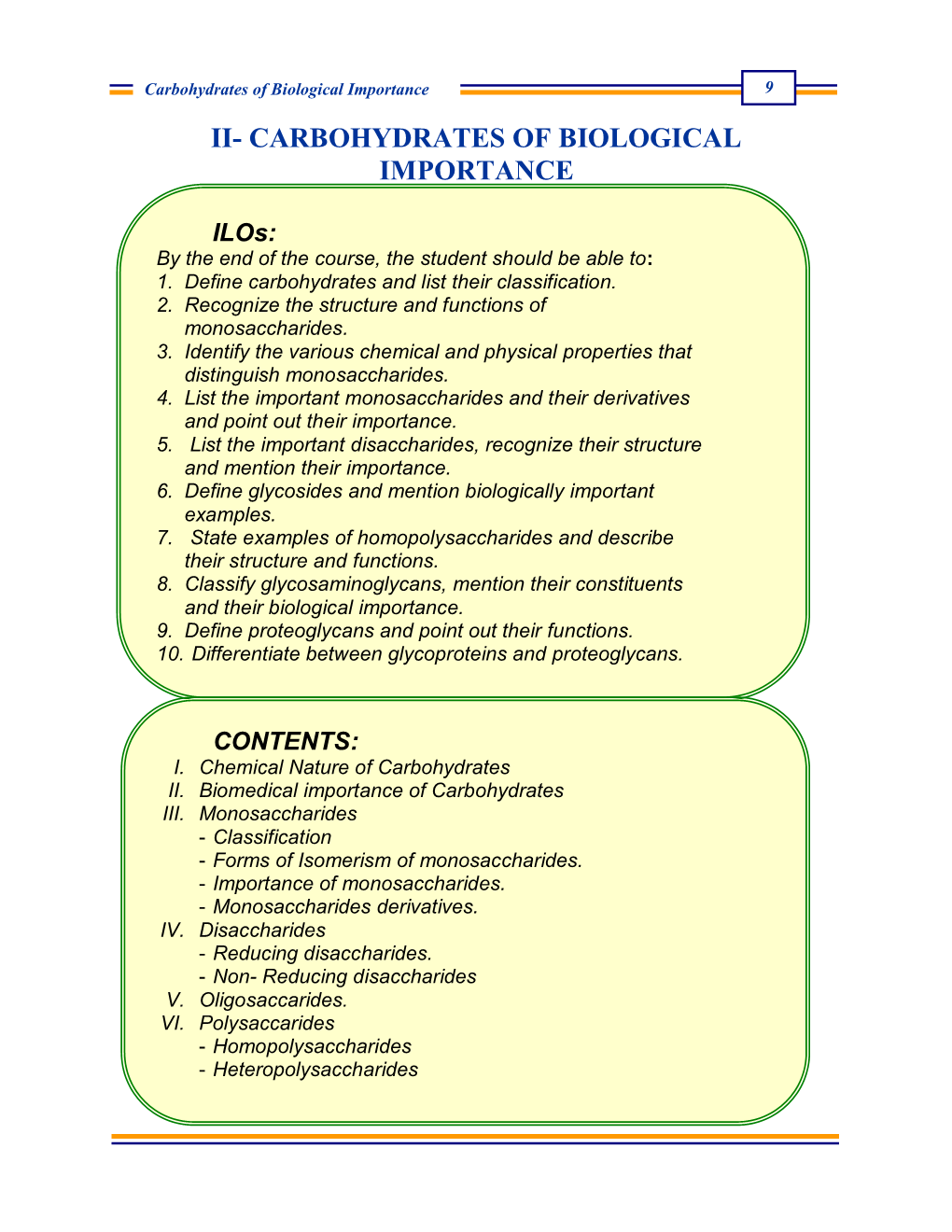 Ii- Carbohydrates of Biological Importance