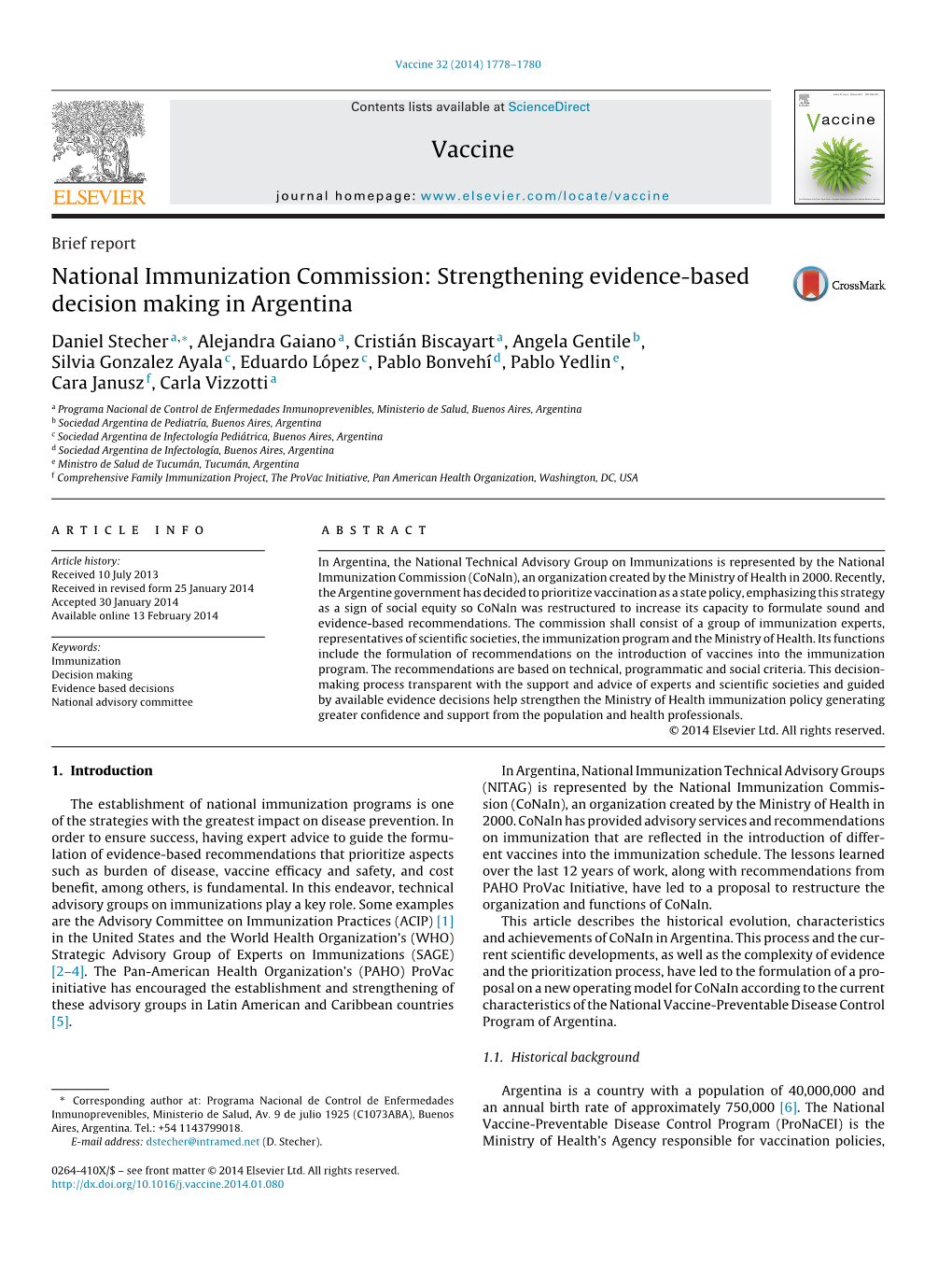 National Immunization Commission: Strengthening Evidence-Based