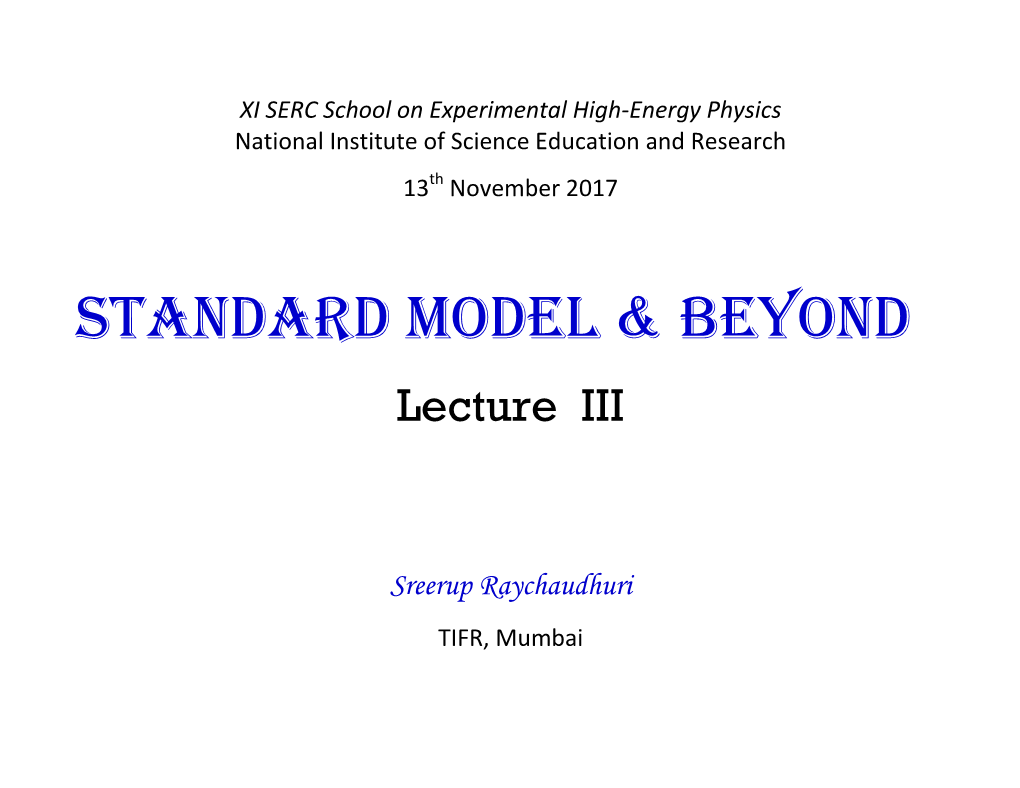 Standard Model & Beyond