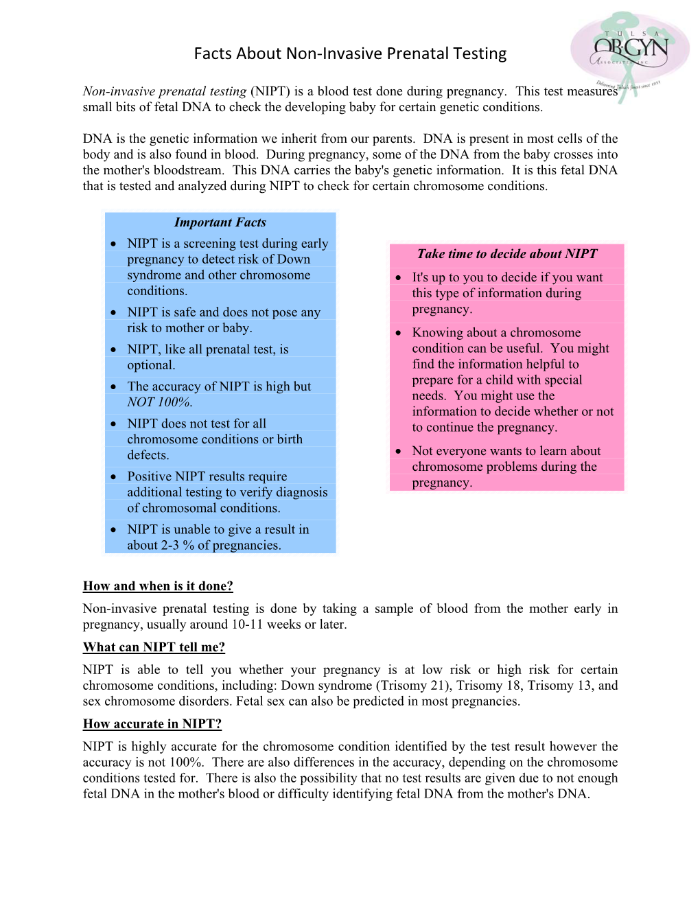 Non-Invasive Prenatal Testing (NIPT) Is a Blood Test Done During Pregnancy