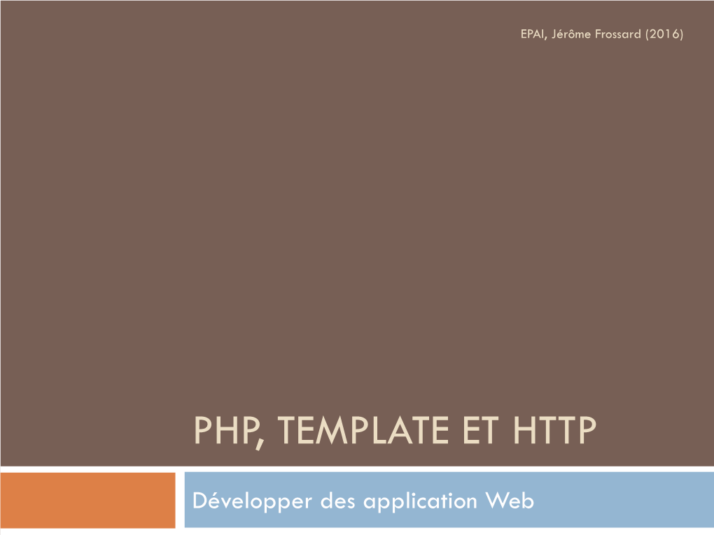 Php, Template Et Http