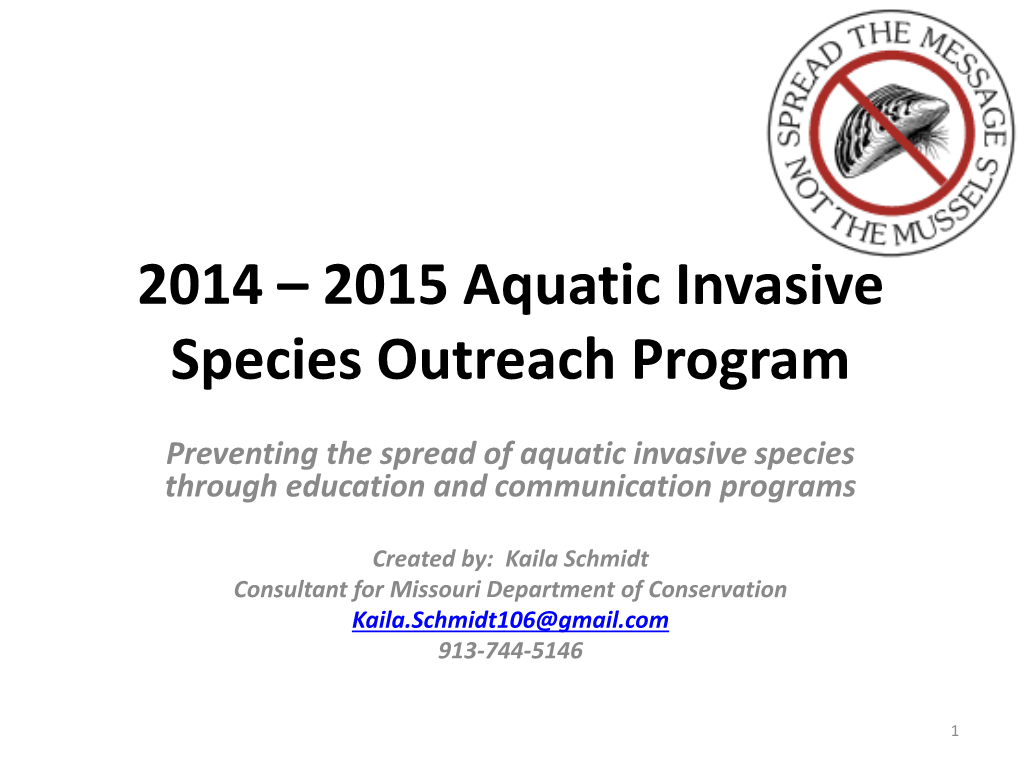2014 – 2015 Aquatic Invasive Species Outreach Program