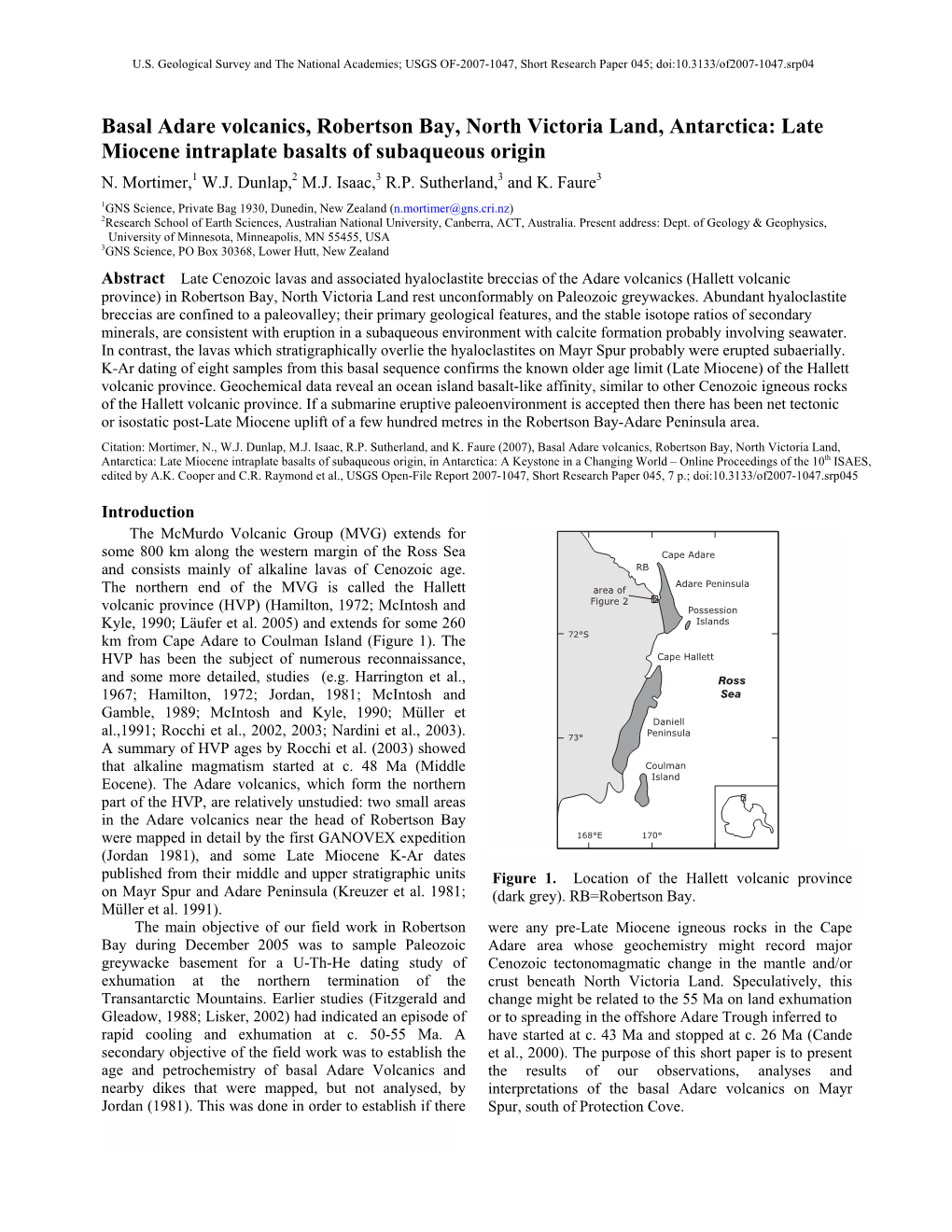 USGS Open-File Report 2007-1047, Short Research Paper 045, 7 P.; Doi:10.3133/Of2007-1047.Srp045