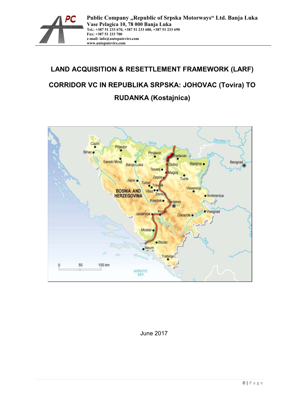 Land Acquisition & Resettlement Framework (Larf)