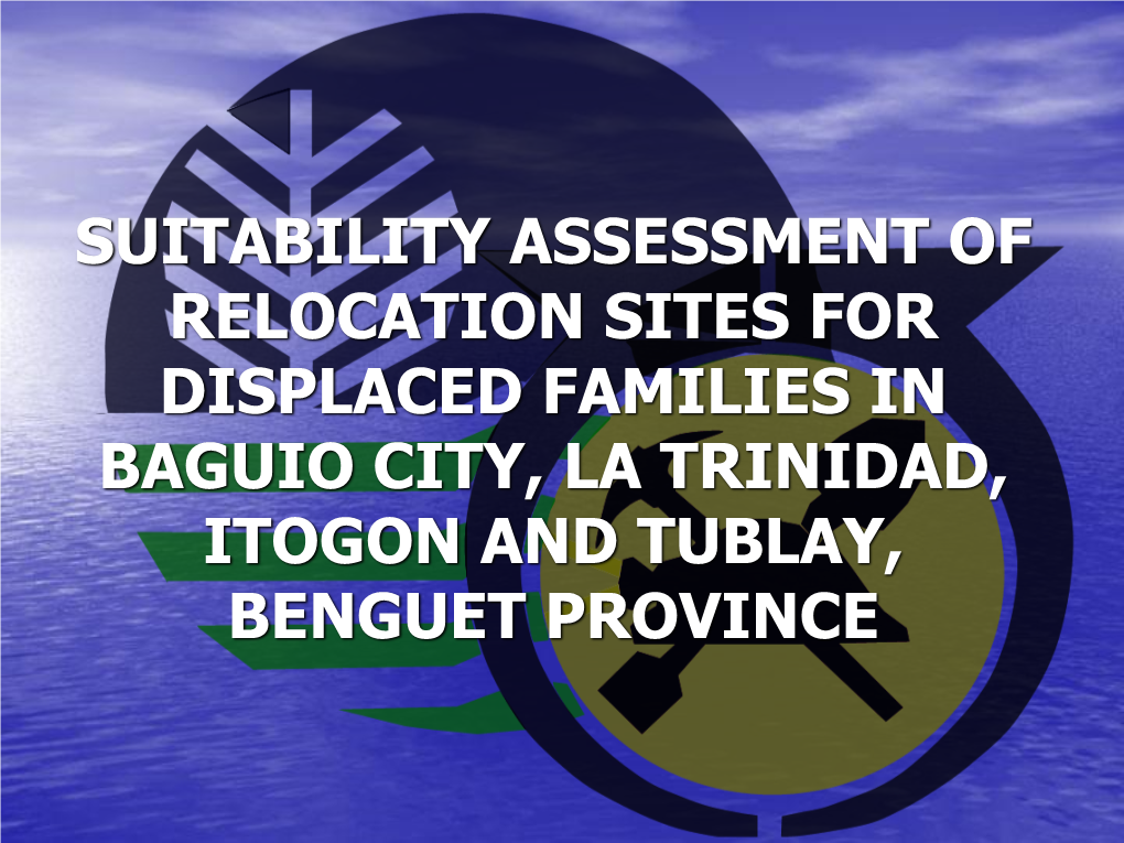 Suitability Assessment of Relocation Sites For