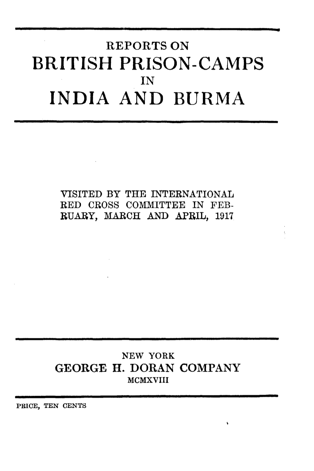British Prison-Camps India and Burma