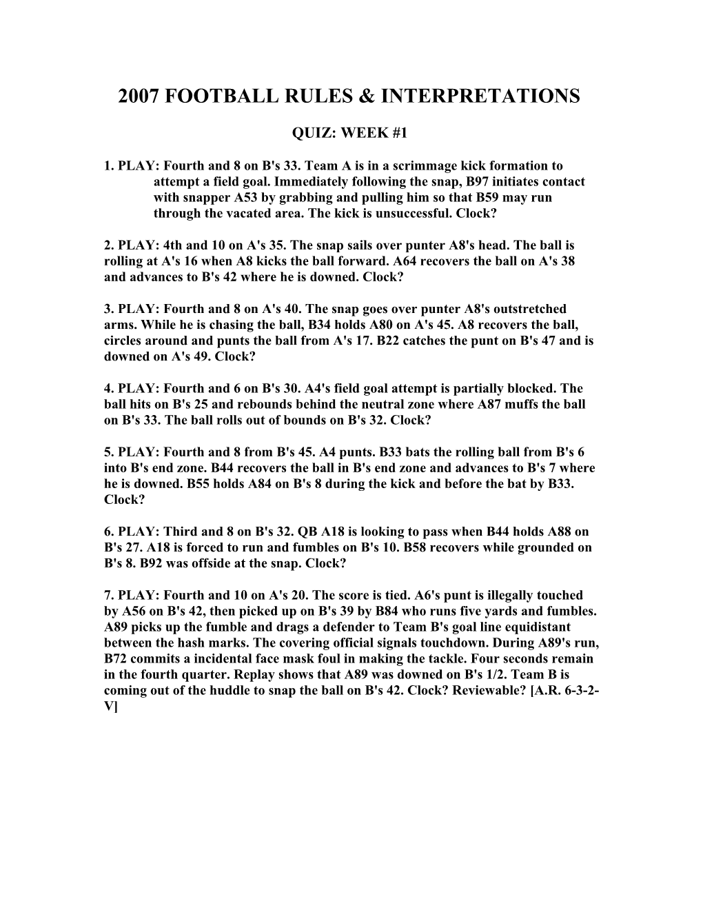 2007 Football Rules & Interpretations