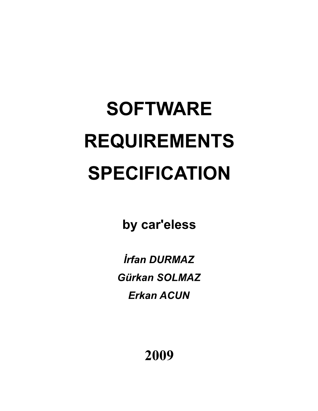 Software Requirements Specification