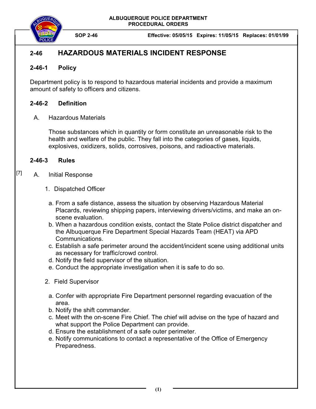 2-46 Hazardous Materials Incident Response