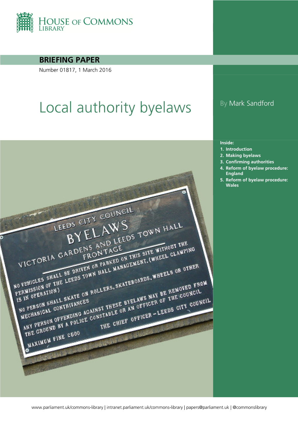 Local Authority Byelaws
