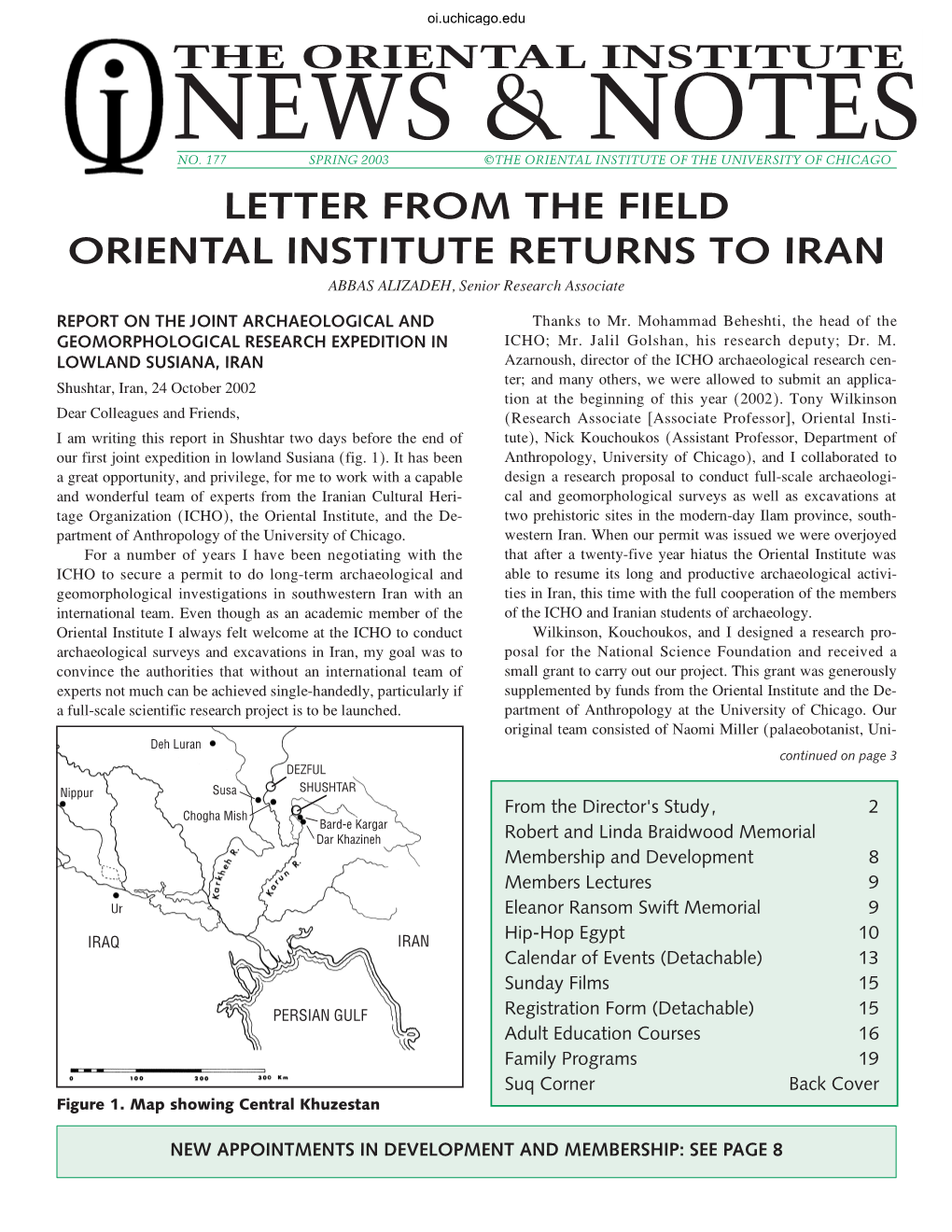 THE ORIENTAL INSTITUTEPAGE 1 Bull Neg 25.5% NEWS & NOTES NO