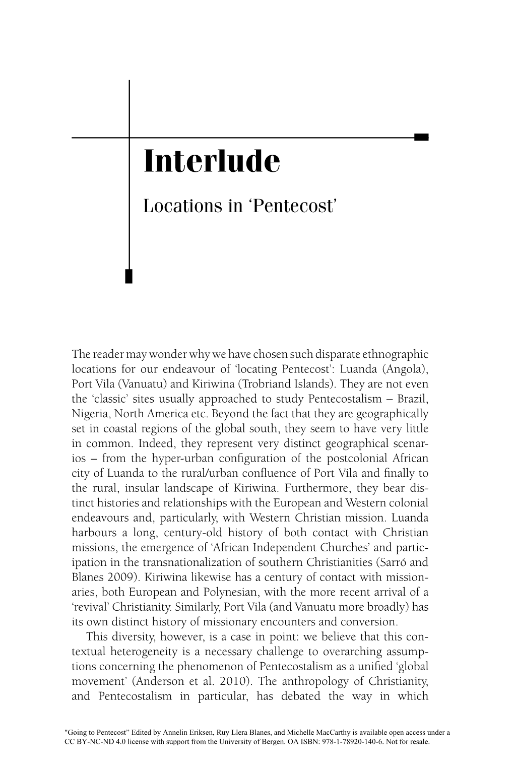 Interlude: Locations in 'Pentecost'