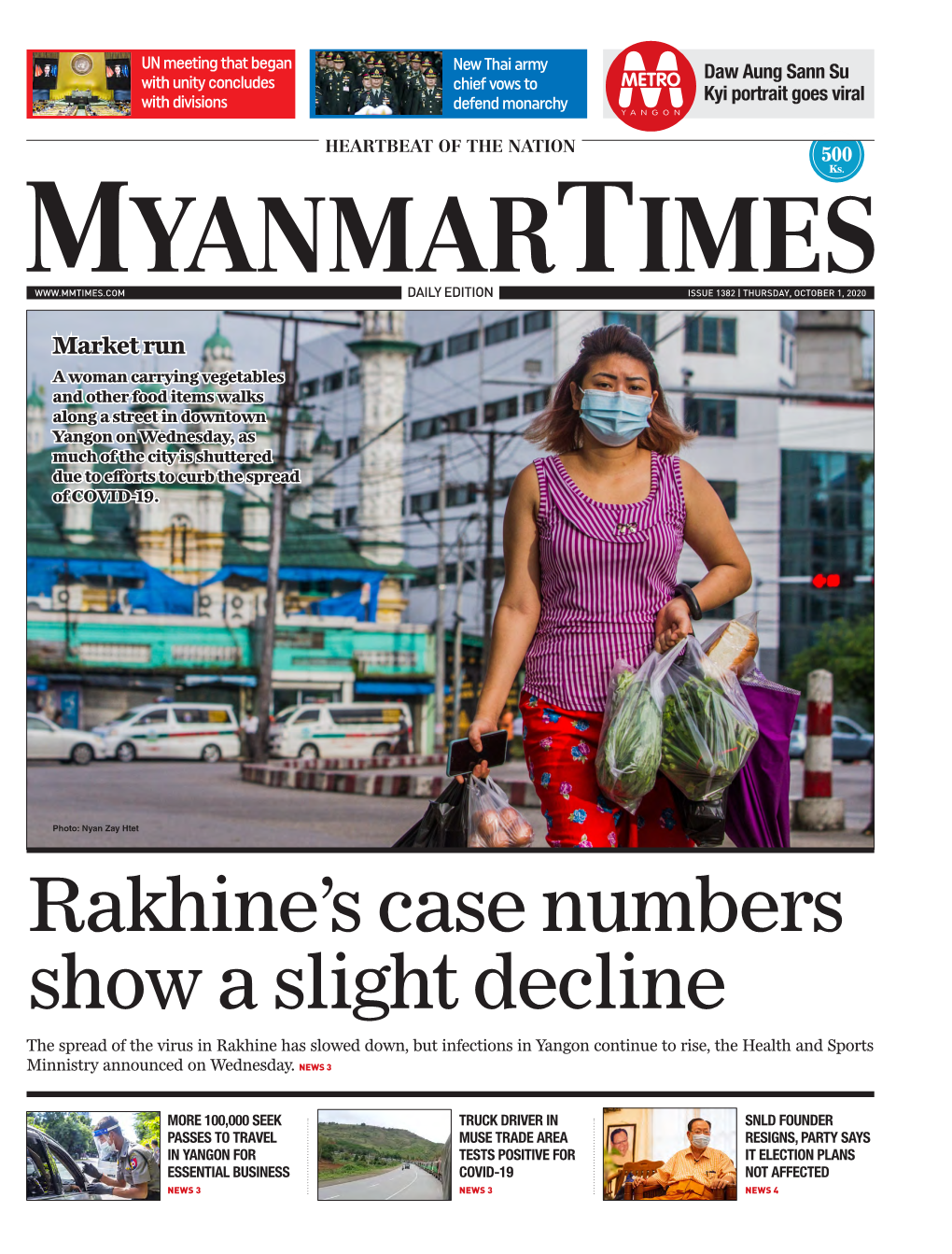 Rakhine's Case Numbers Show a Slight Decline