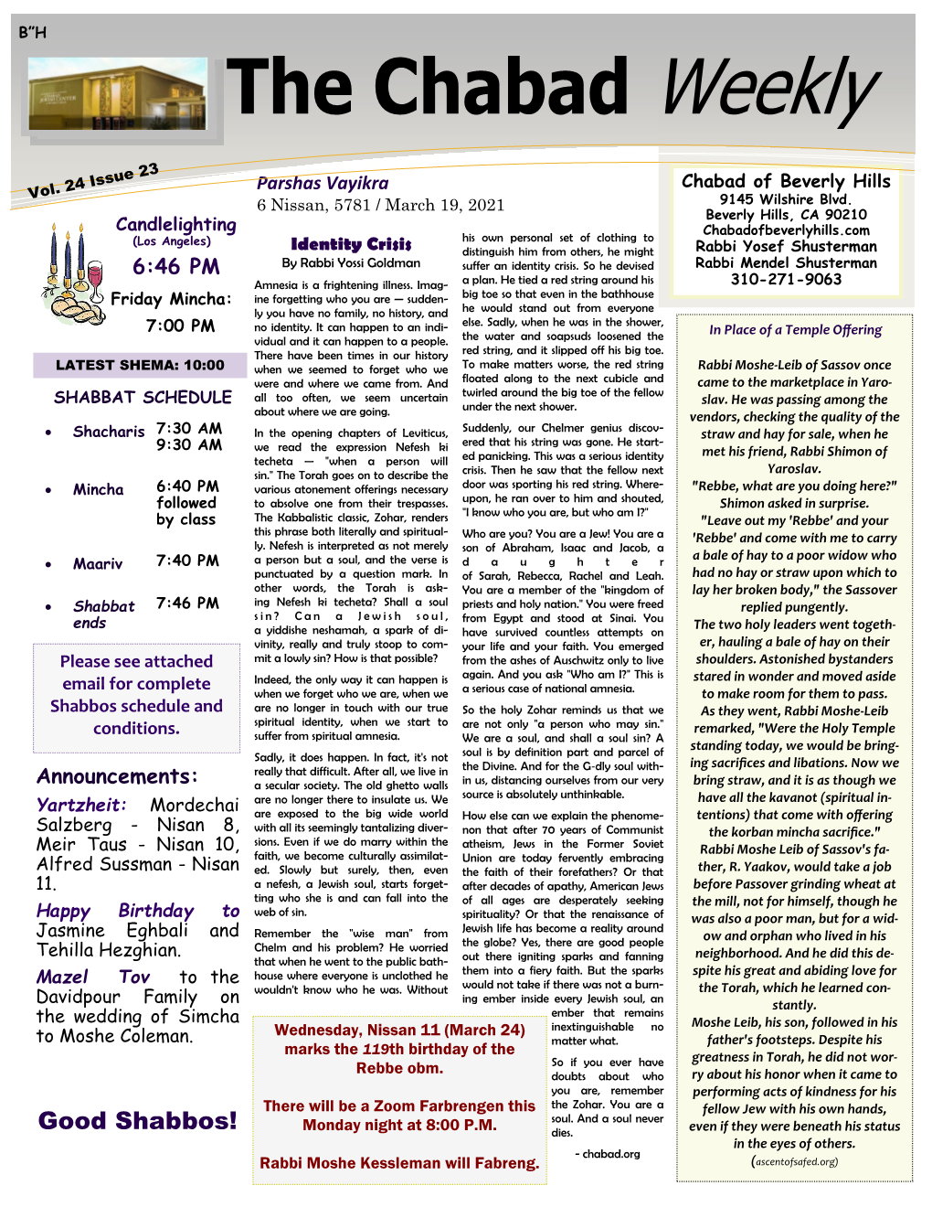 The Chabad Weekly