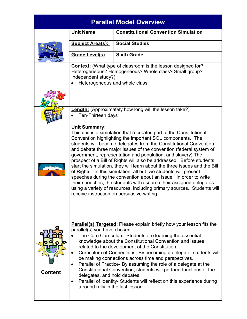 Parallel Model Overview