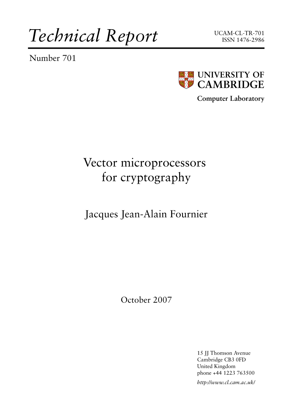 Vector Microprocessors for Cryptography