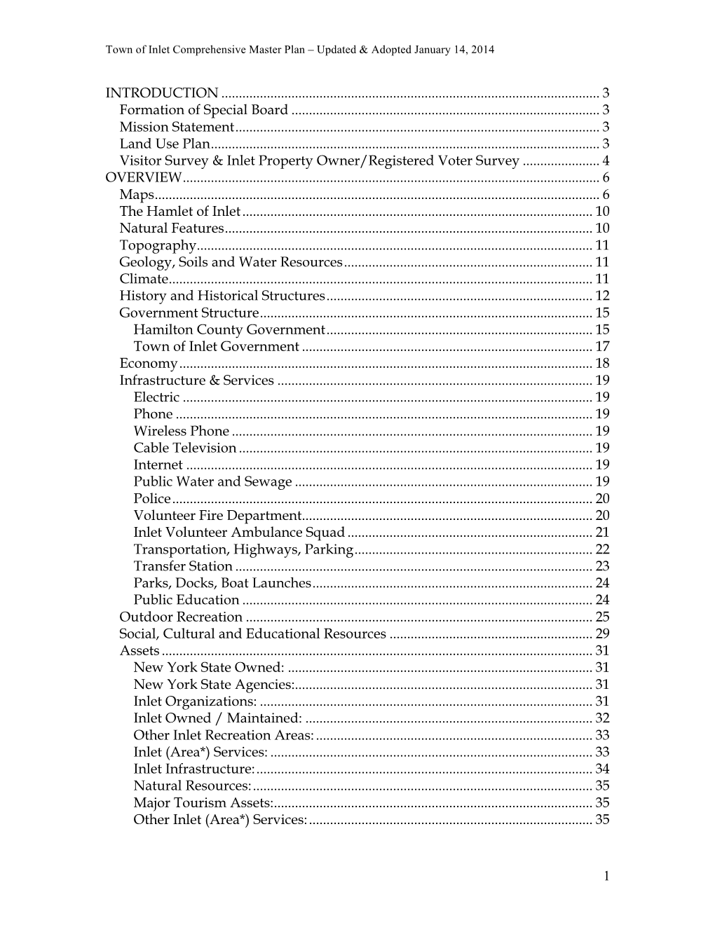 Updated & Adopted Master Plan January 14, 2014