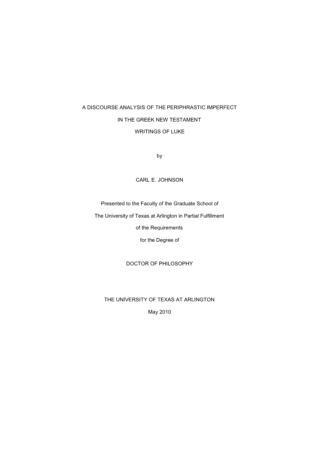 A Discourse Analysis of the Periphrastic Imperfect In