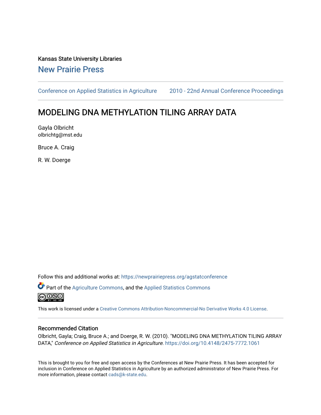 Modeling Dna Methylation Tiling Array Data