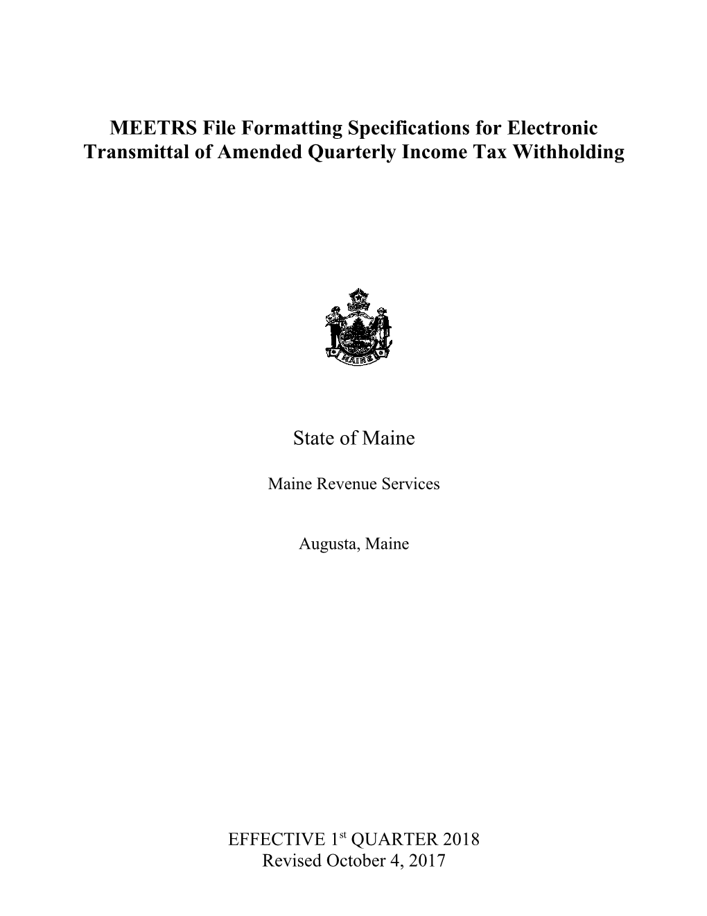 Maine ICESA File Formatting Specifications For Electronic Transmittal Of Income Tax Withholding