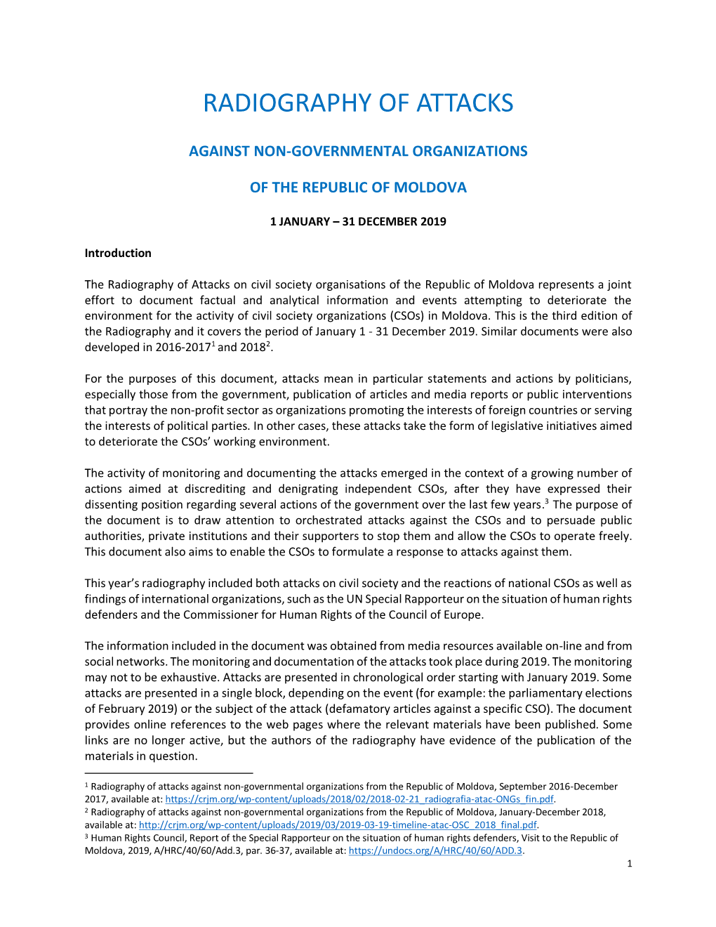 Radiography of Attacks Against Non-Governmental