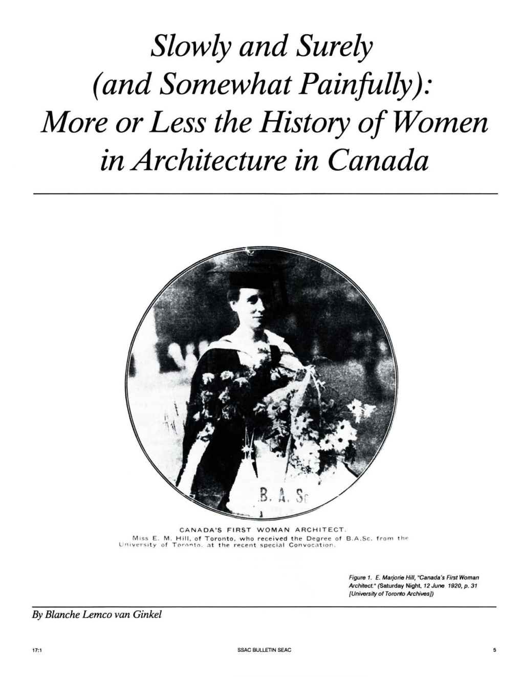 Or Less the History of Women in Architecture in Canada